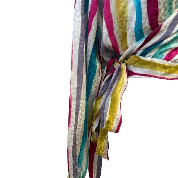 Art dealer Colorful Striped Long Sleeve Blouse